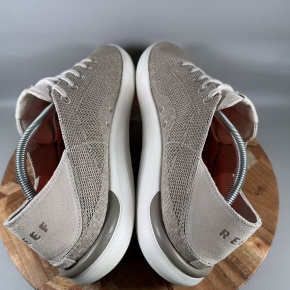 S Reef Men's Swellsole Neptune Sneakers Size 13 Beige Knit Slip‎ On Casual Shoes - Picture 5 of 8